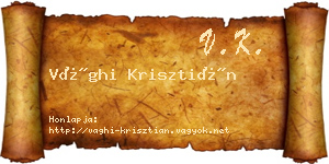 Vághi Krisztián névjegykártya